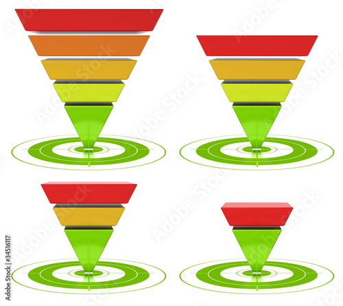 Tablou pe pânză inverted pyramid, marketing conversion funnel diagram