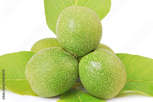 walnut on green, creative and healthy food