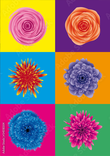 flower power / blumen pop art photo