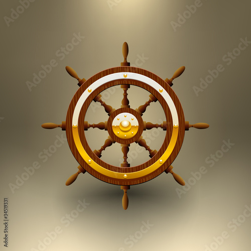 Vector Ship Wheel Illustration