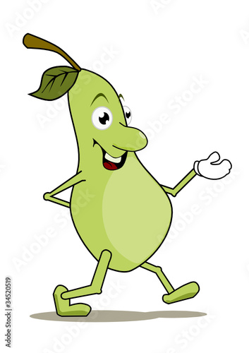 Funny pear isolated on white