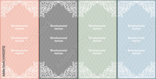 vector set of restaurant menu cards