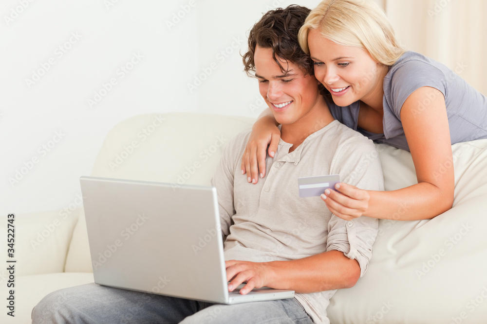 Couple shopping online Couple shopping online