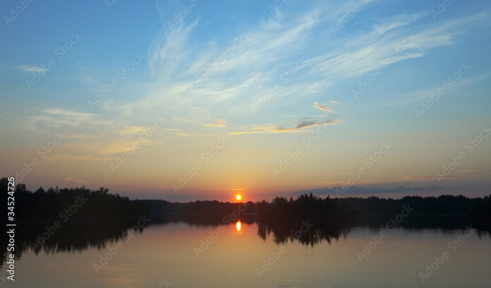 lake on a sunset