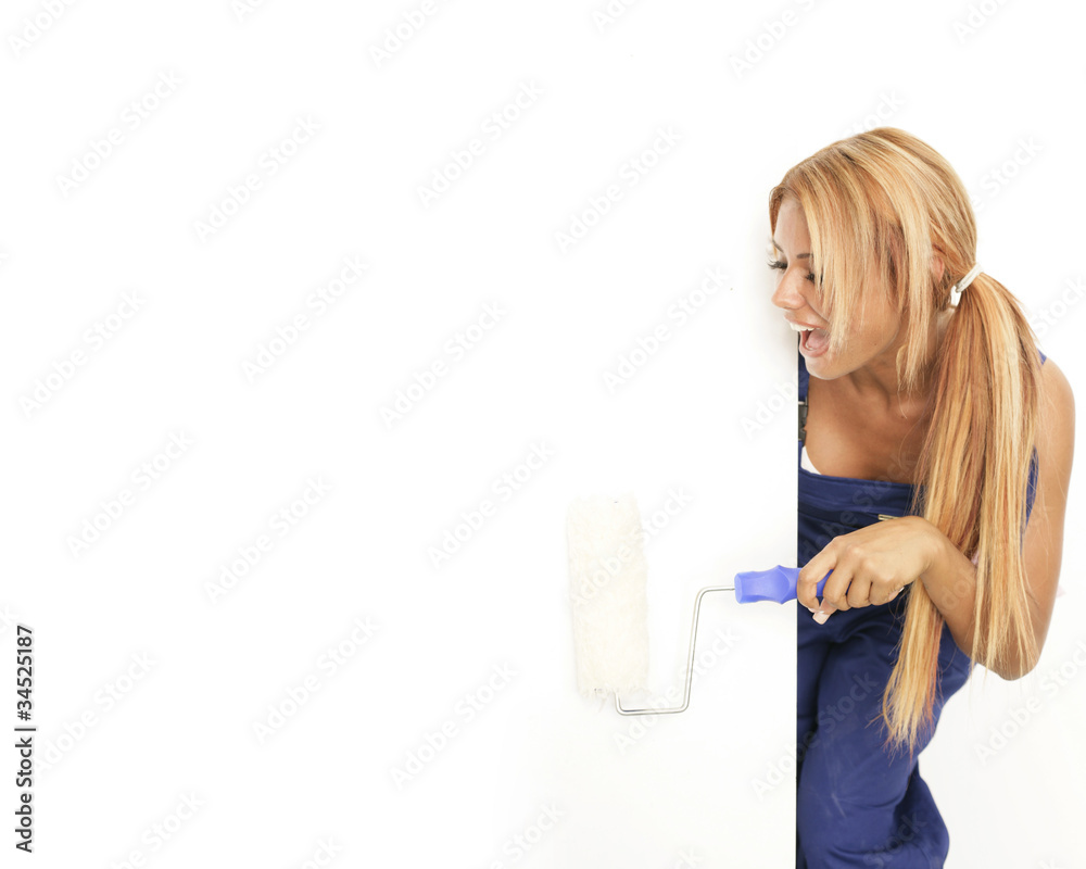 lustige Malerin foto de Stock Adobe Stock