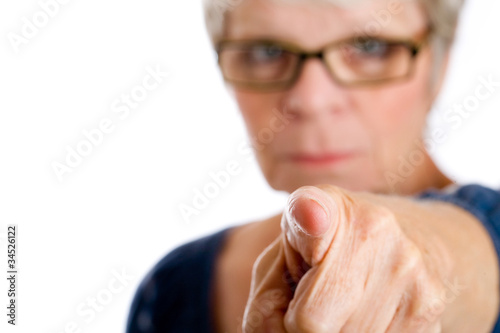 Obraz na plátně Stern woman pointing her finger