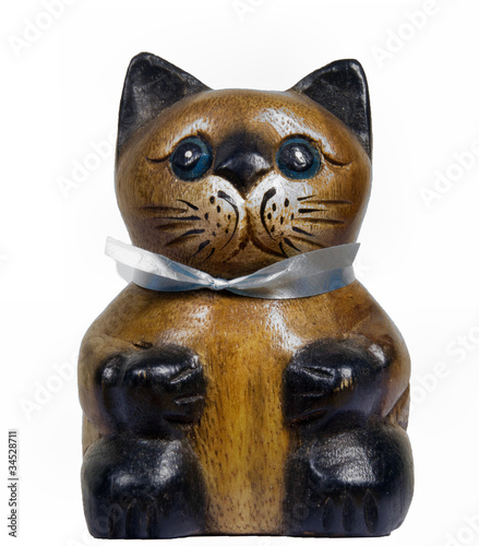 Holzfigur Katze (Dekoration)