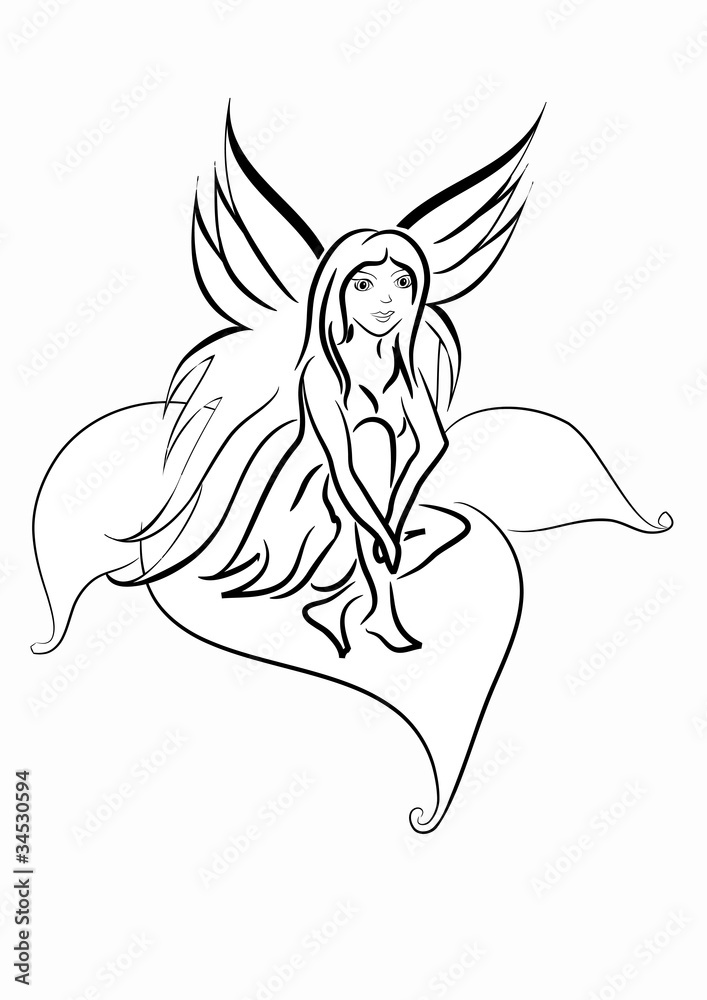 Naklejka premium fatina stilizzata