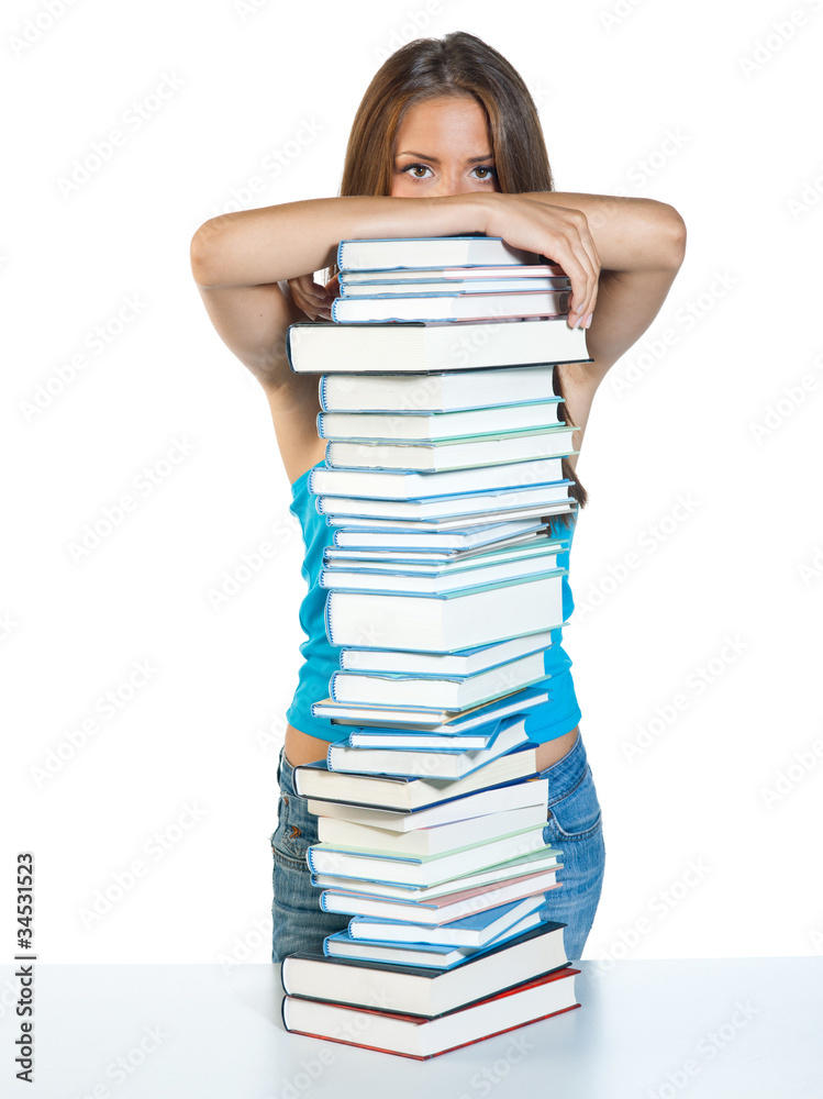 woman with books woman with books
