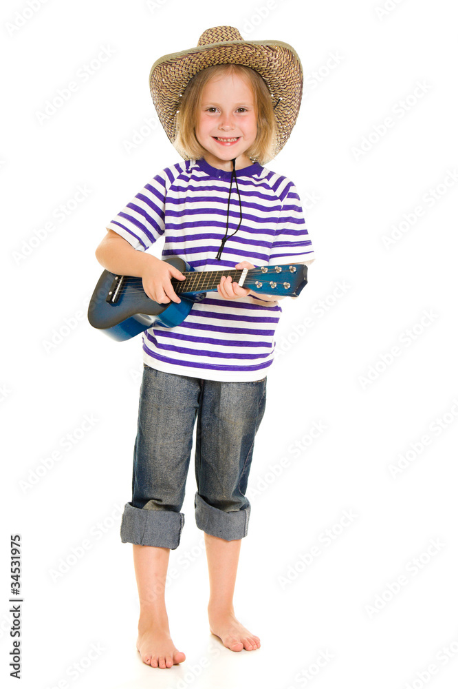 Girl cowboy on a white background. Girl cowboy on a white background.