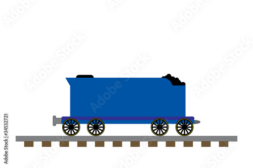 Train coal car illustration