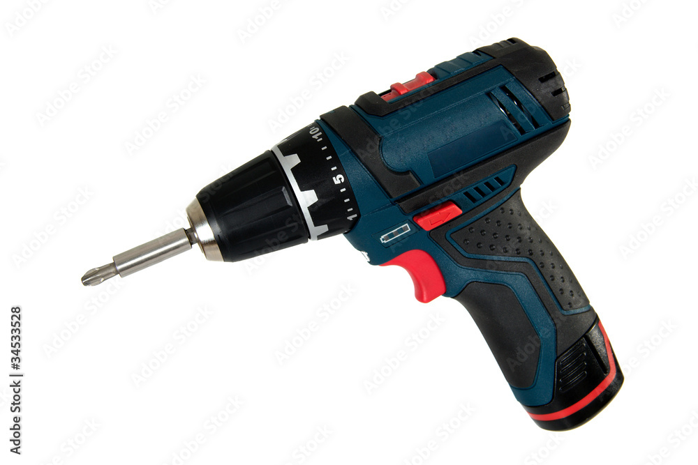 Cordless power tools, isolated on a white background Cordless power tools, isolated on a white background