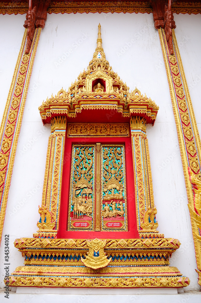Thai window in monastery