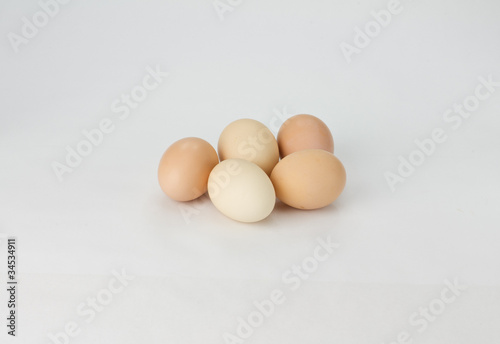 Brown speckled chicken eggs