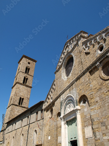 Volterra - the facade of Duomo and bell tower photo