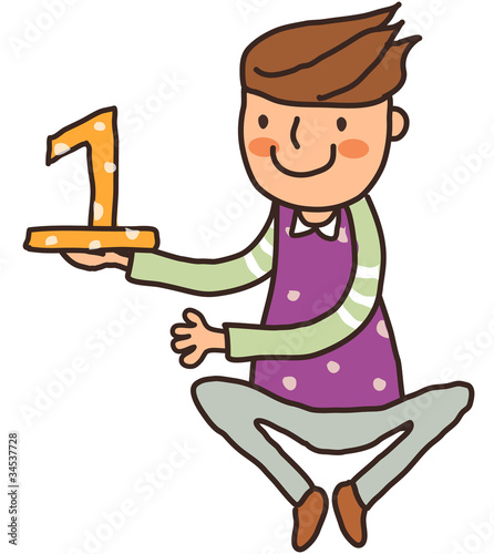 Close-up of man holding number