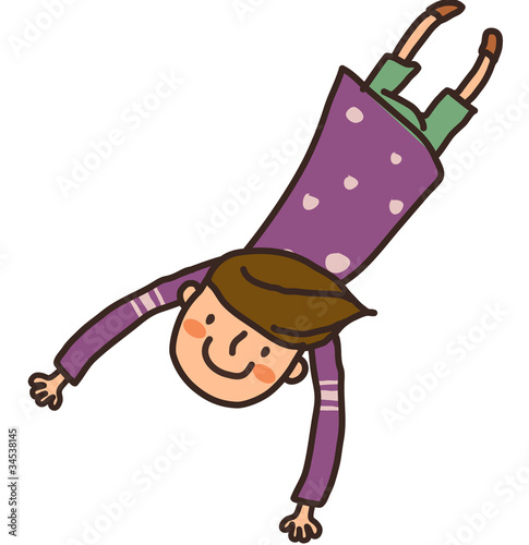 Side view of boy flying
