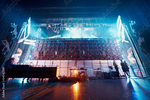 Canvas Print Behind the scenes during a concert