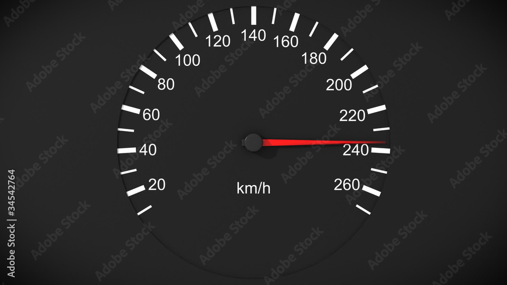 Car speedometer and moving pointer on it. HD. Car speedometer and moving pointer on it. HD.