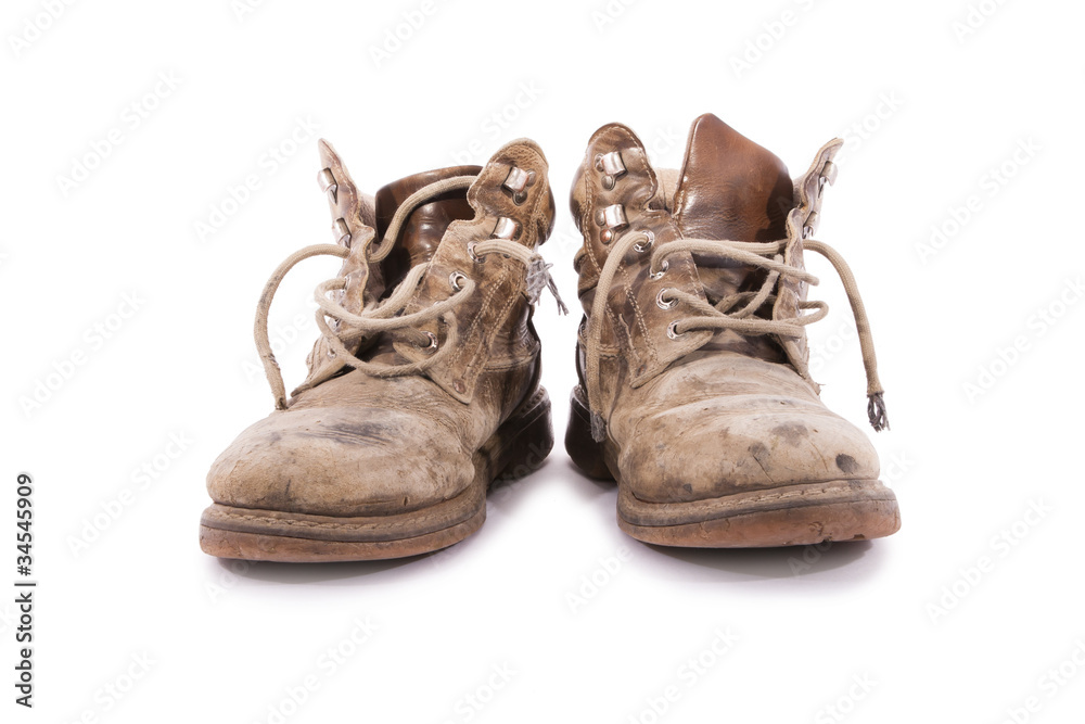 He used a pair of boots. He used a pair of boots.