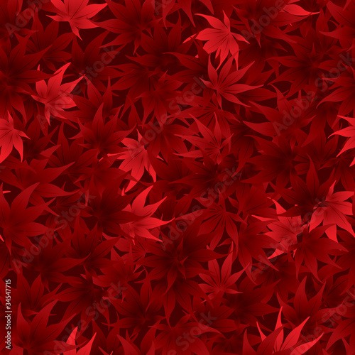 Seamless red maple leaves pattern