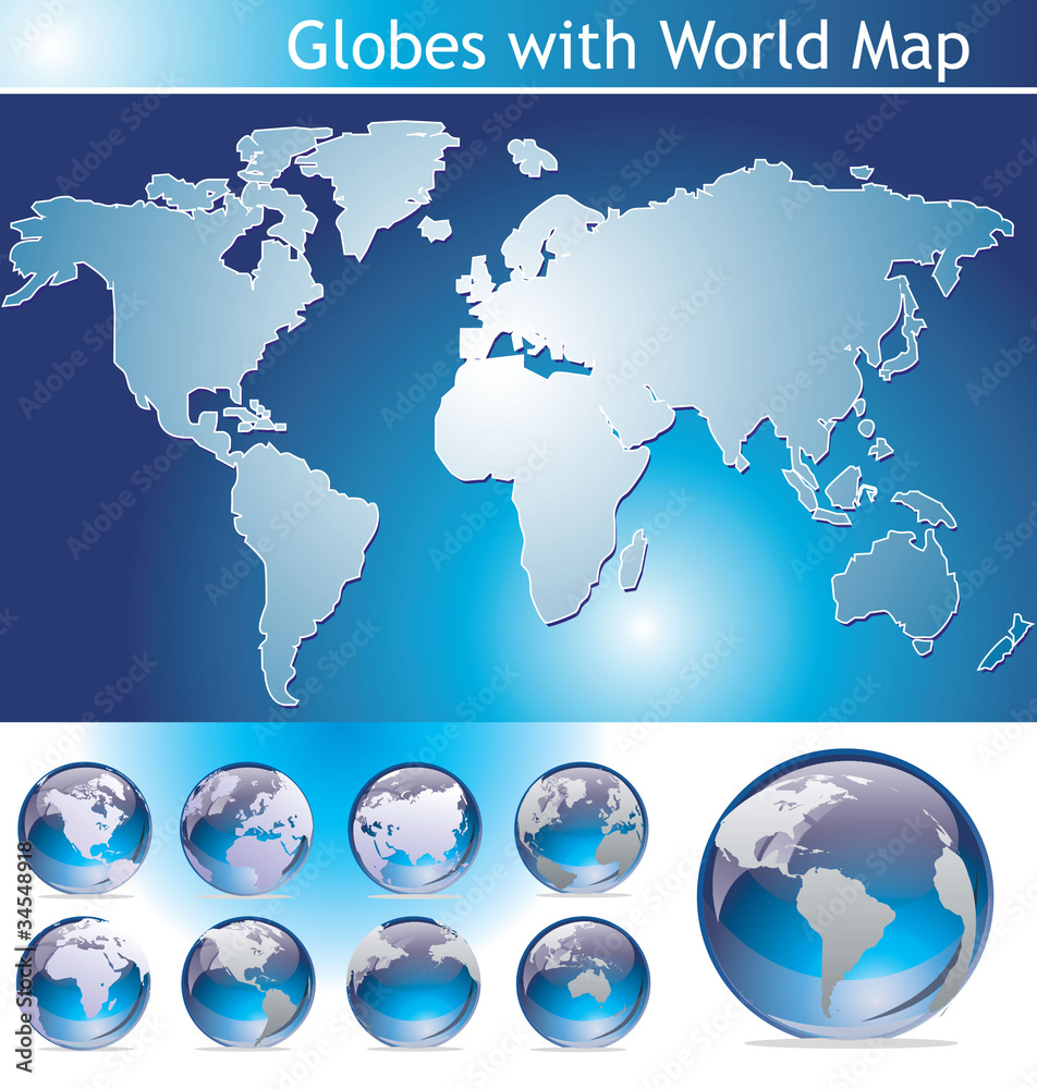 Globes with World Map