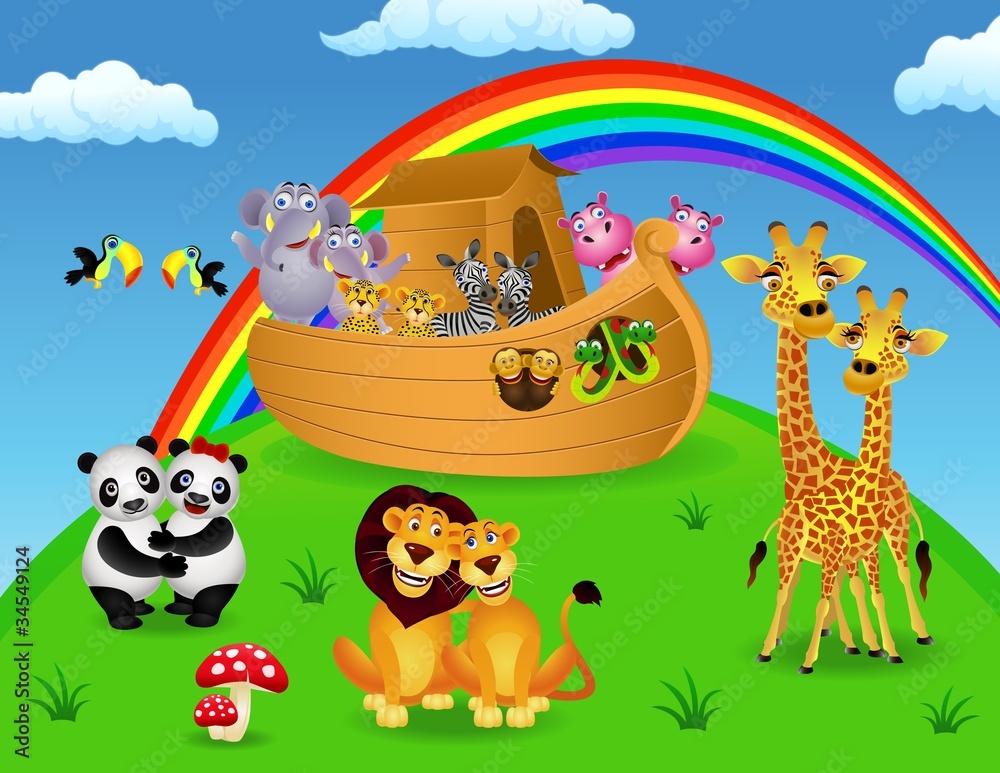 Obraz premium Arka Noego ze zwierzętami