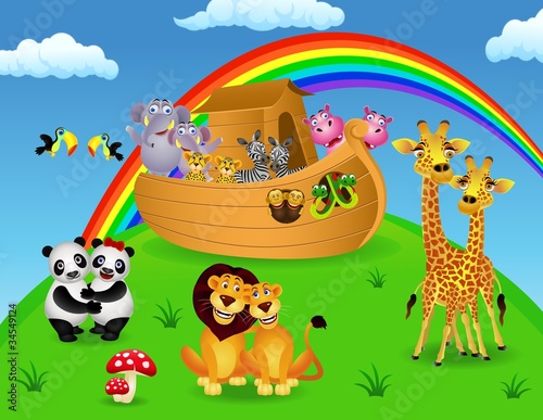 Noah ark with animals