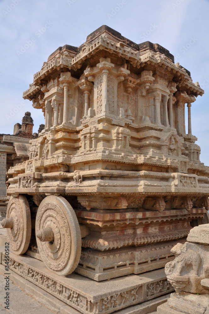 The stone Chariot located in the Vittala Temple