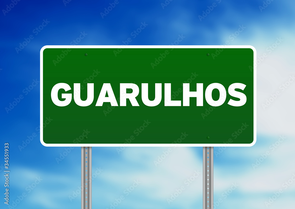 Green Road Sign - Guarulhos