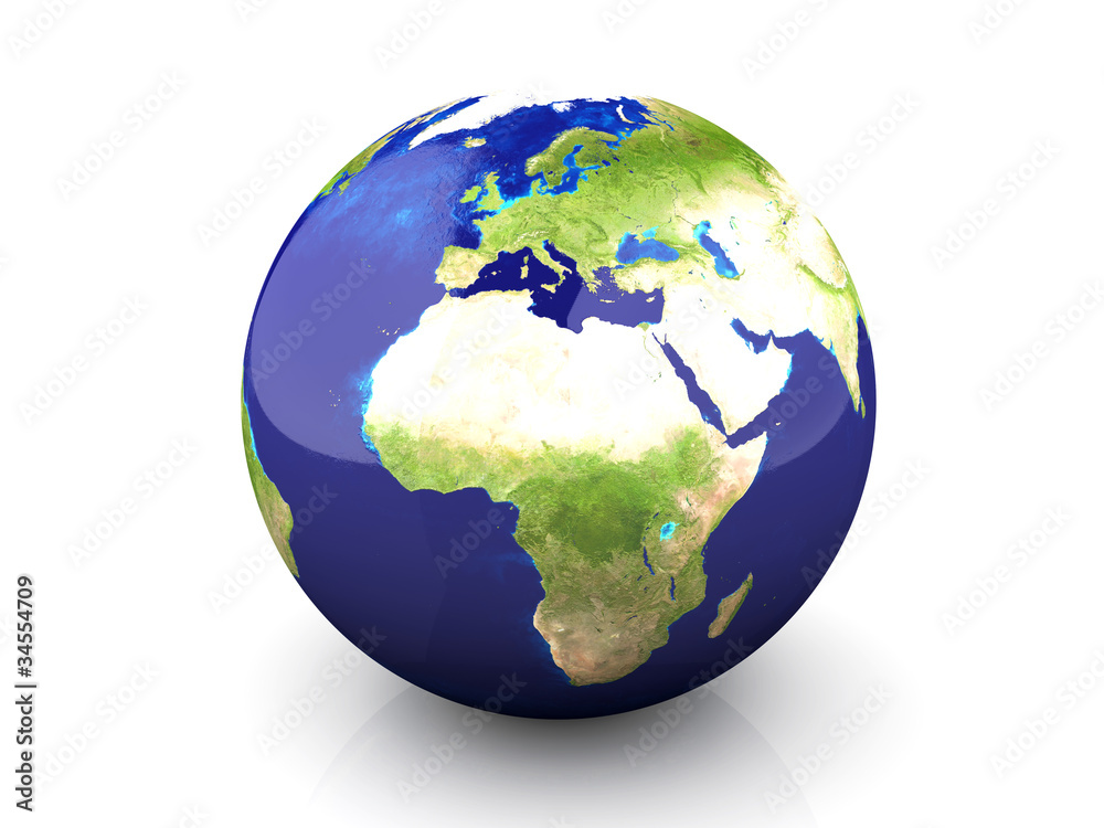 Globus - Europa und Afrika Stock Illustration | Adobe Stock