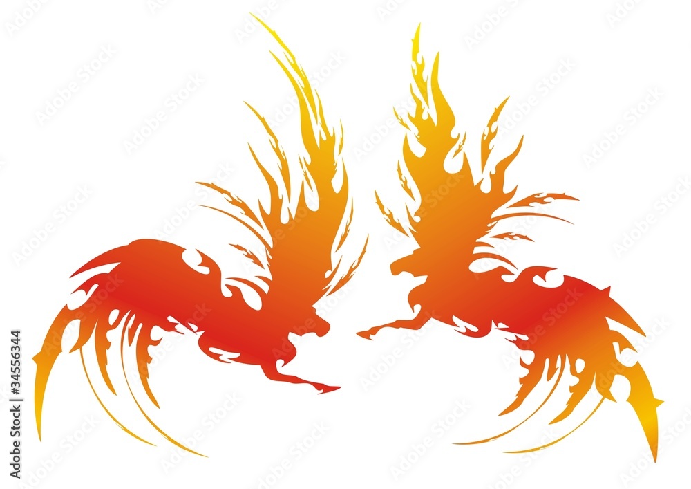 Vector fiery symbol of a horse