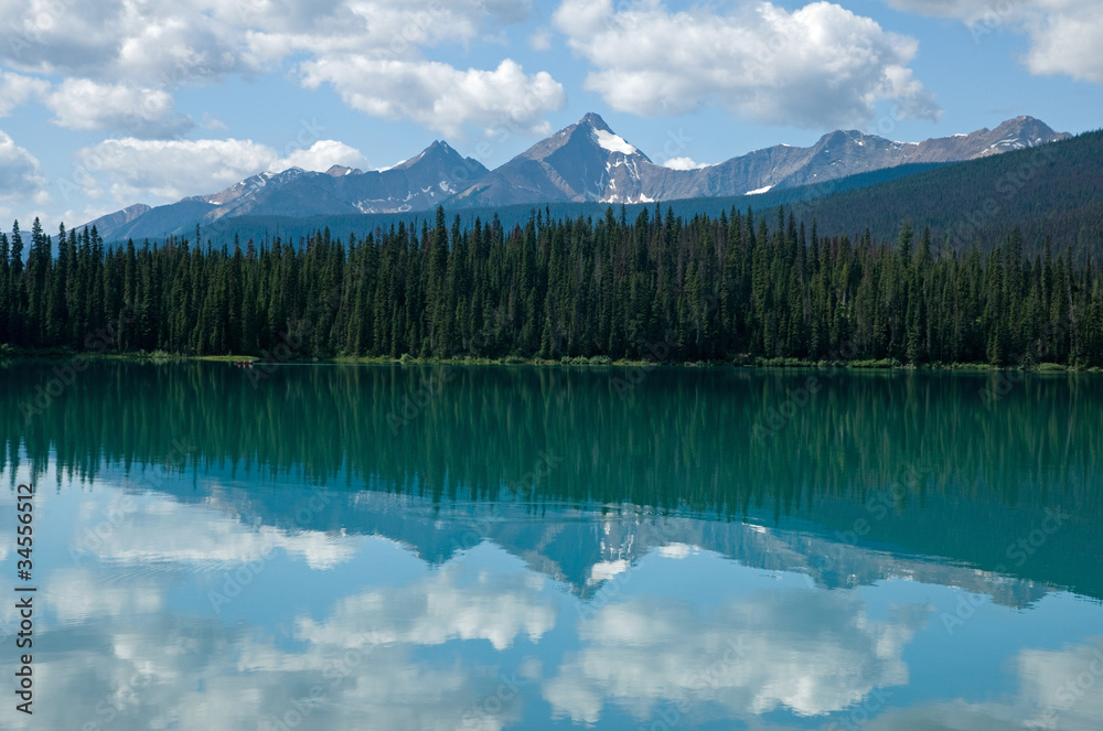 Perfect lake in canadian rockies