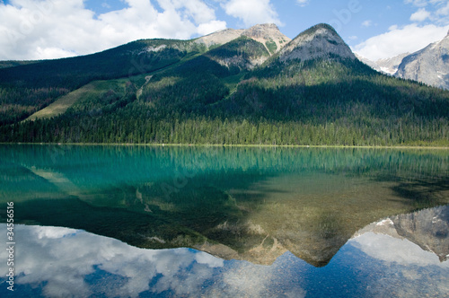 Emerald lake in perfect symmetry