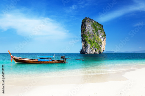 long boat and poda island in Thailand
