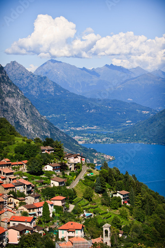 Lugano city with the view of lake Lugano © seawhisper