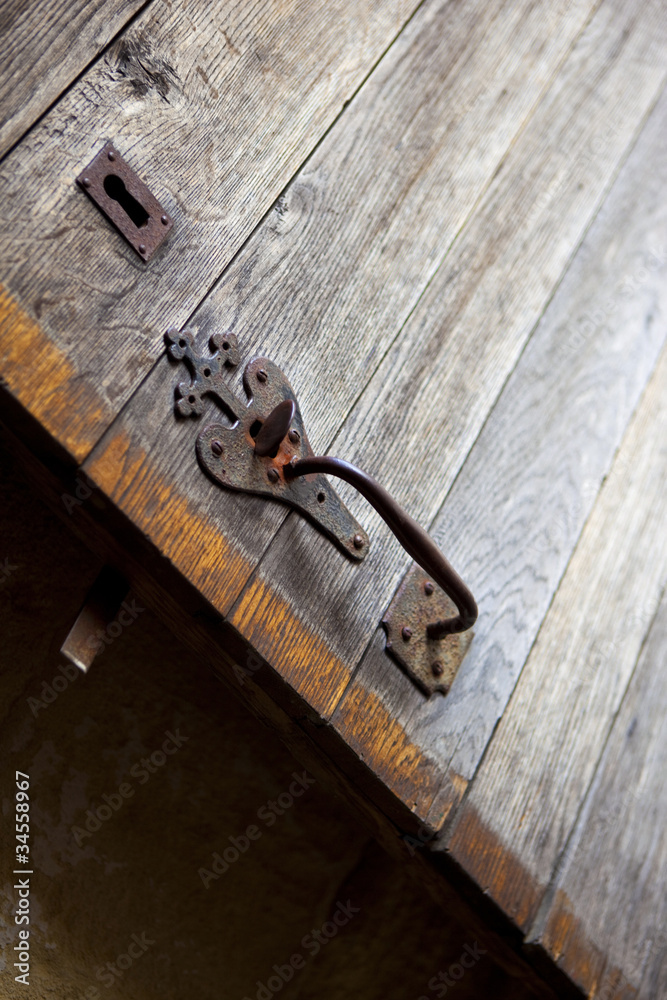 Porte, ferme, vintage, serrure, loquet, bois, campagne, vieux Stock Photo |  Adobe Stock