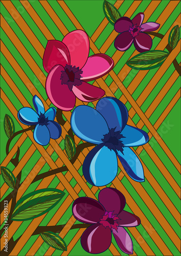 flowers and grate