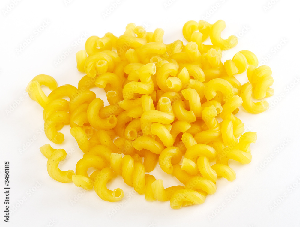 dried italian pasta on white background dried italian pasta on white background