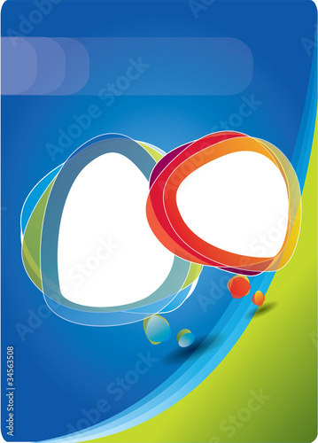 Abstract vector cover composition with speech bubbles