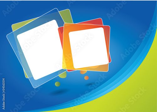 Abstract brochure design, green and blue