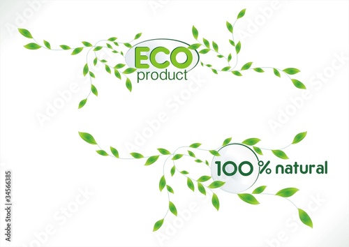 Eco friendly and 100% natural products labels