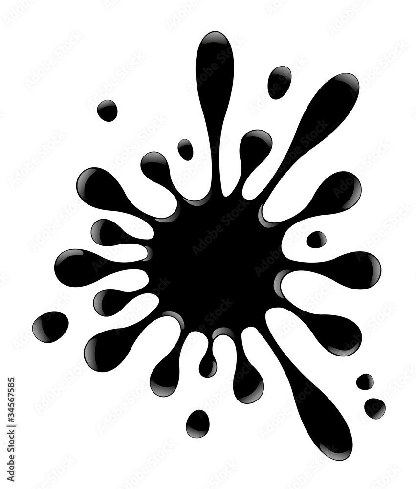 Black blot on white background