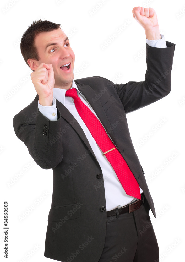 Businessman-feeling a great happy . Isolated Businessman-feeling a great happy . Isolated
