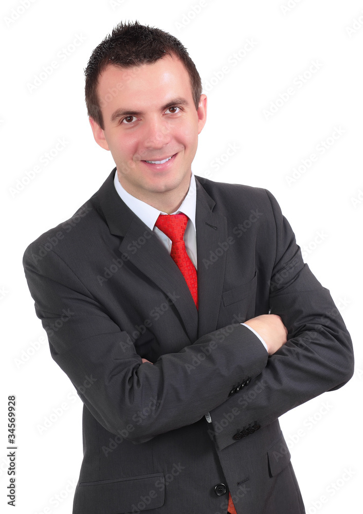 Caucasian businessman with crossed arms. Caucasian businessman with crossed arms.