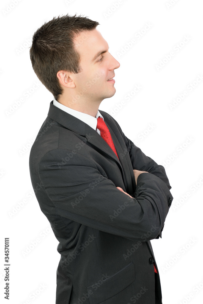 Caucasian businessman with crossed arms. Caucasian businessman with crossed arms.