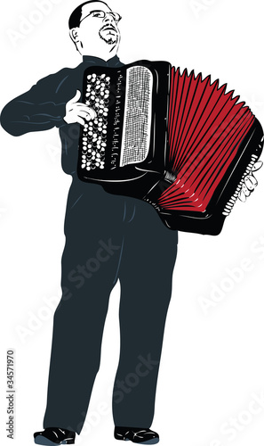 male musician playing the accordion