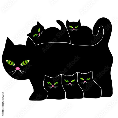 Cat and kittens