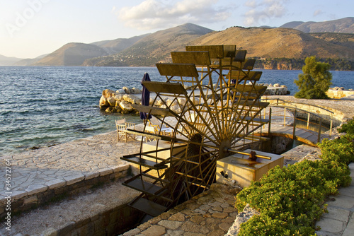 Traditional water mill at the sinkholes on Lassi of Kefalonia photo