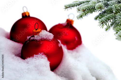 Christmas tree and red glass ball